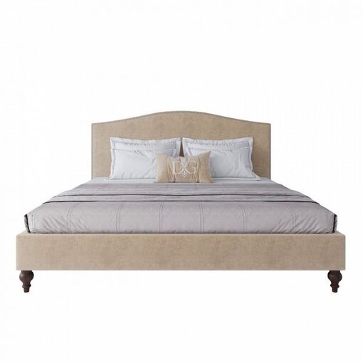 Double bed 180x200 cm beige-pink Fleurie