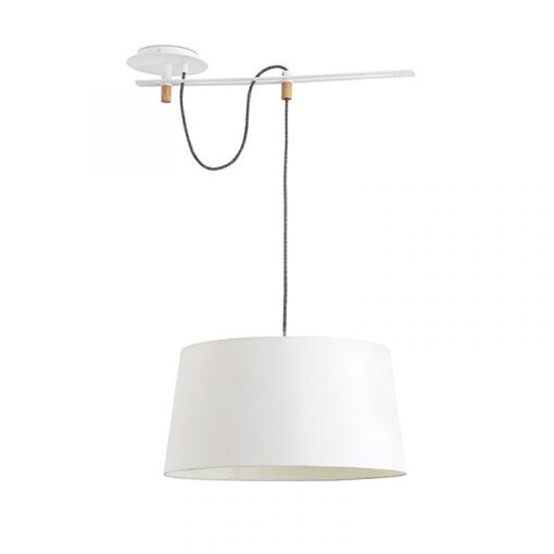 Faro Fusta white+wood pendant lamp 28394
