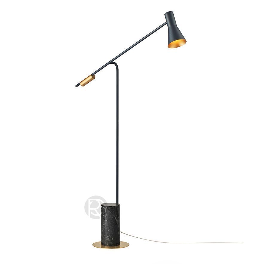 lever arm black floor lamp