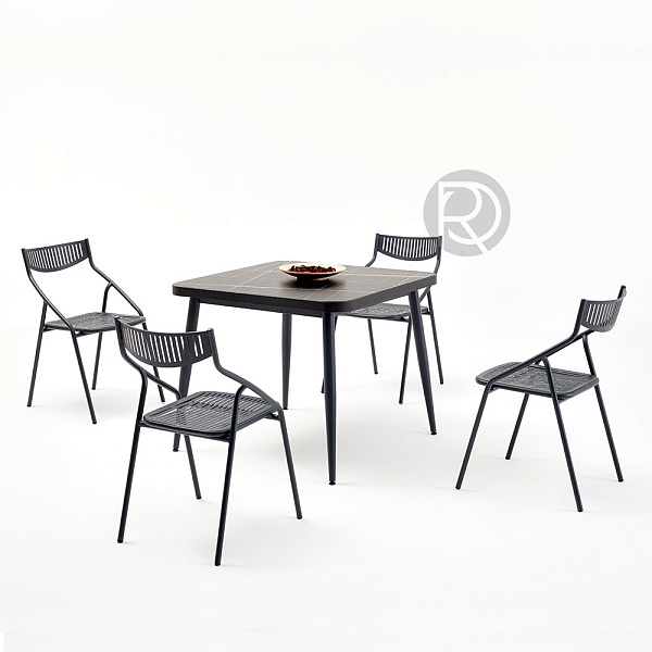 Designer tables on a metal frame for cafes and restaurants